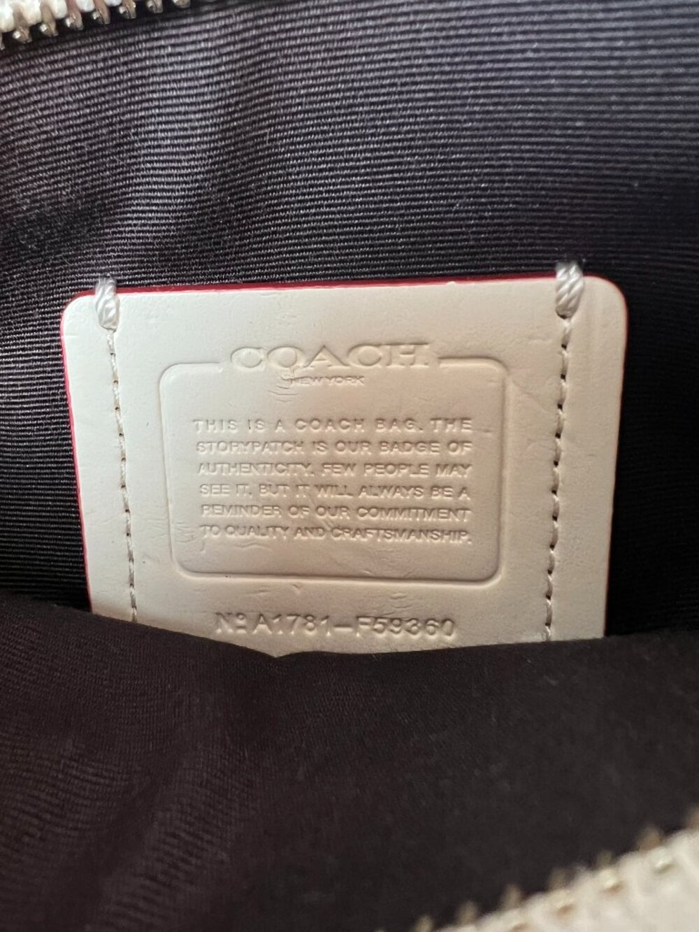 COACH PATRICIA CHALK SADDLE BAG 18 WITH BUTTERFLY APPLIQUÉ F59360 - Picture 2 of 8